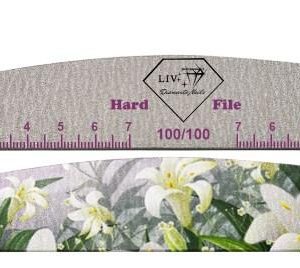 Lima de uñas de media luna floral LIV Diamante Nails – 100/100 – Hard File