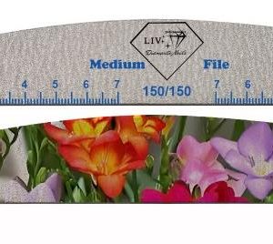 Lima de uñas de media luna floral LIV Diamante Nails – 150/150 – Medium File