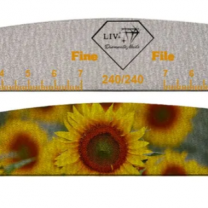 Lima de uñas de media luna floral LIV Diamante Nails – 240/240 – Fine File